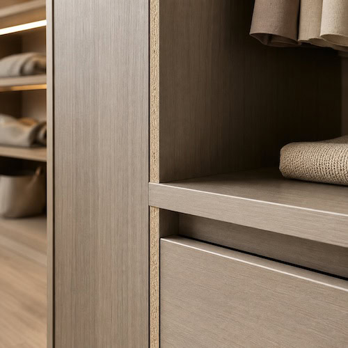 close-up of cabinet board