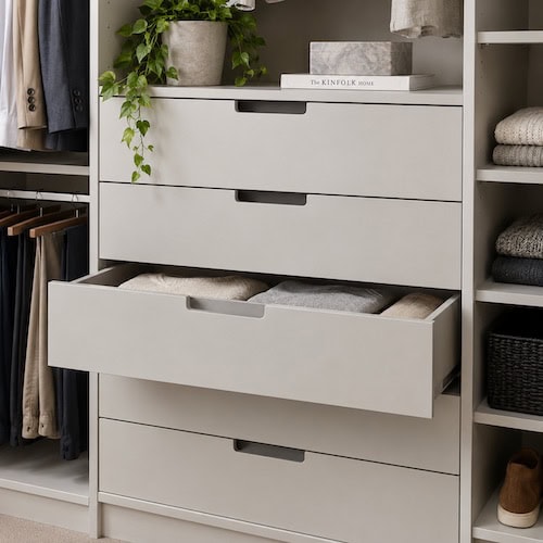 Drawers inside the wardrobe