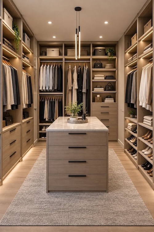 Luxurious Symmetrical Walk-In Wardrobe_1
