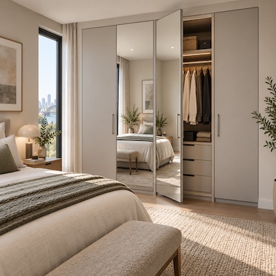 Mirrored Hinged Doors