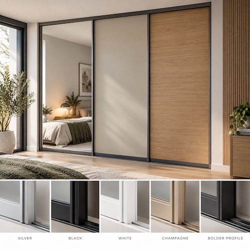Sliding Wardrobe Frame Colours & Profiles