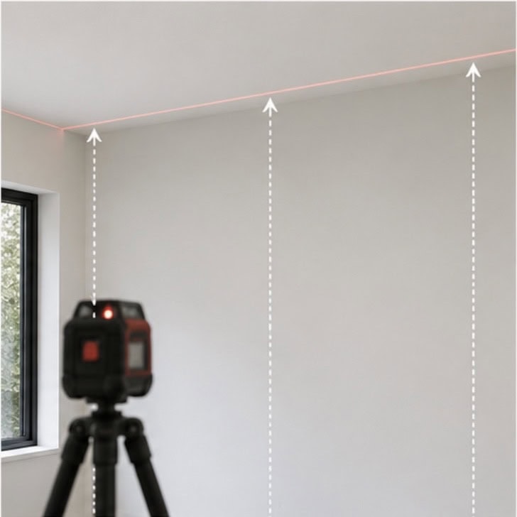 Step 1 - measure the ceiling and wall for the wardrobe