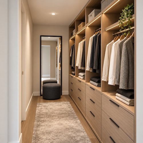 Warm Minimalist Single-Wall Walk-In Storage