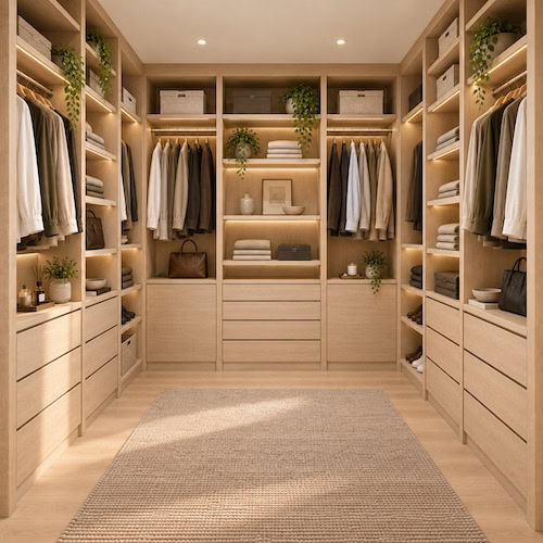 Warm Scandinavian U-Shaped Walk-In